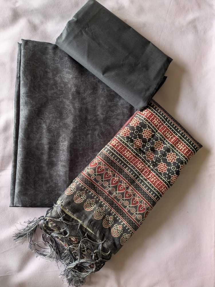 Army Green Semi Tussar — Semi Tussar